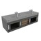 Castello Usa Thames 60-inch Black Vanity Set with Gray Top and Brushed Nickel Handles CB-MC-60BLK-BN-20146-GR - alternate 3